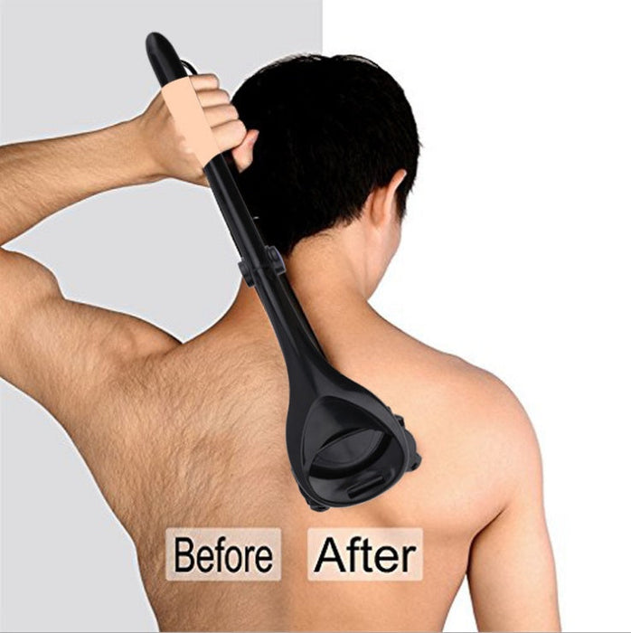 Foldable men's back shaver with two-head blade for hair removal - essentialdailypicks