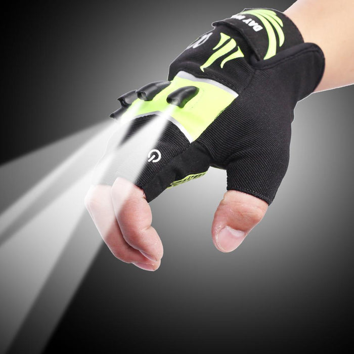 Fingerless Outdoor Sports Bike Lighting Gloves - essentialdailypicks