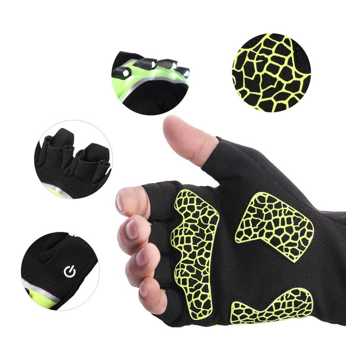 Fingerless Outdoor Sports Bike Lighting Gloves - essentialdailypicks