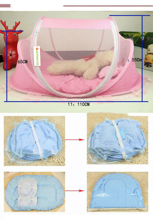 Foldable  Baby Bed Net With Pillow Net 2pieces Set - essentialdailypicks