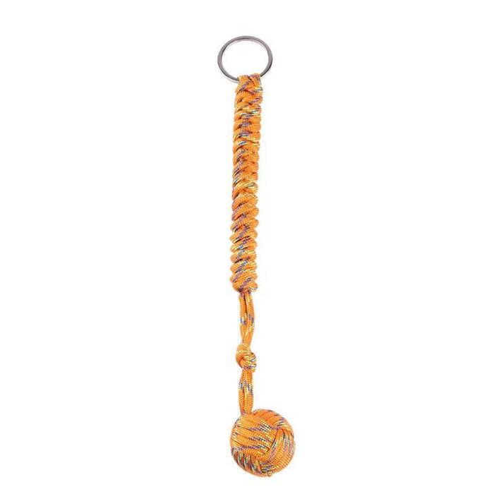 Outdoor survival keychain with steel ball & 7core rope - essentialdailypicks