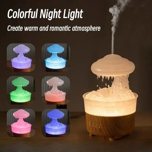 Rain cloud night light humidifier with water drop sound and LED - essentialdailypicks