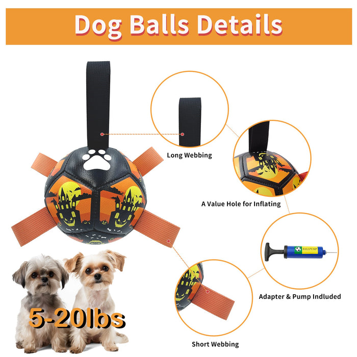 Interactive dog soccer ball with straps for small dogs - essentialdailypicks