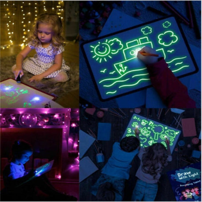 Educational toy: 3D magic drawing pad with light effects - essentialdailypicks