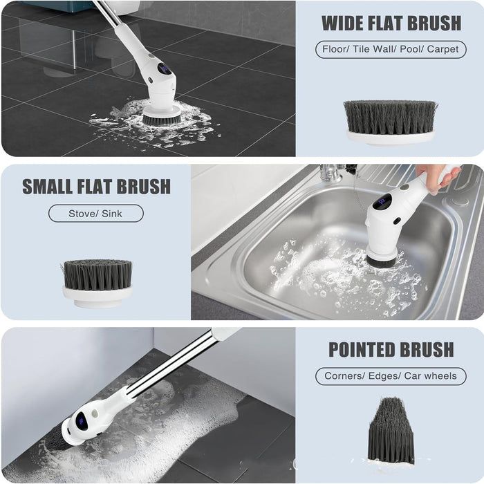 8-in-1 electric cleaning brush long handle multi-functional - essentialdailypicks