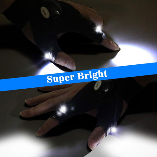 LED Flashlight Gloves: Perfect for Dads, Gifts for Adults Men Boyfriend Cool Gadget Waterproof Light for Camping Fishing Repairing