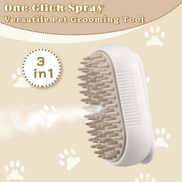 Electric steamy cat brush: 3-in-1 for grooming & massage - essentialdailypicks