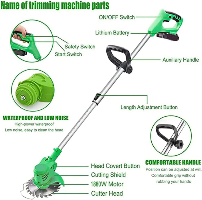 cordless 3-in-1 Garden Grass trimmer, 24V weed wacker - essentialdailypicks