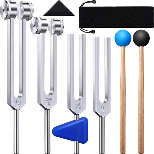 1/4 Pack Tuning Fork Set (128 Hz, 256 Hz, 512 Hz, 528 Hz)