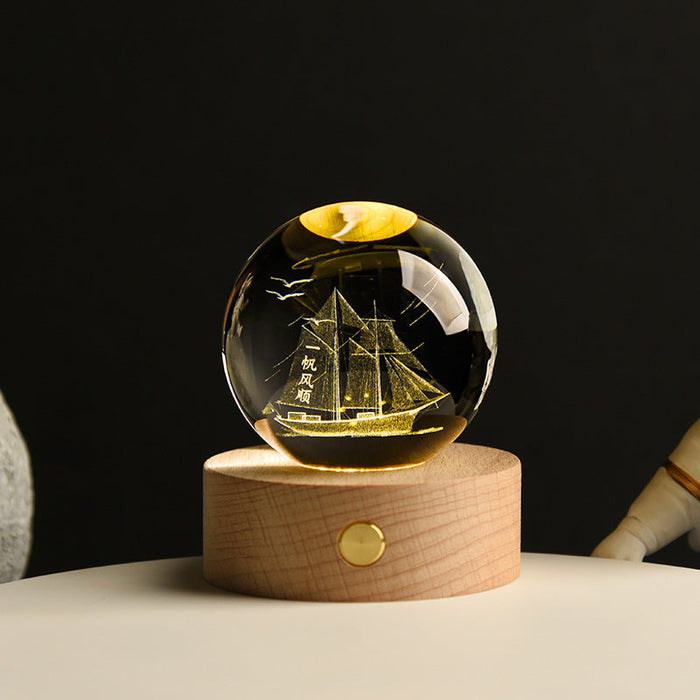 Galaxy Crystal Ball Decoration, 3D Laser Inner Carving - essentialdailypicks