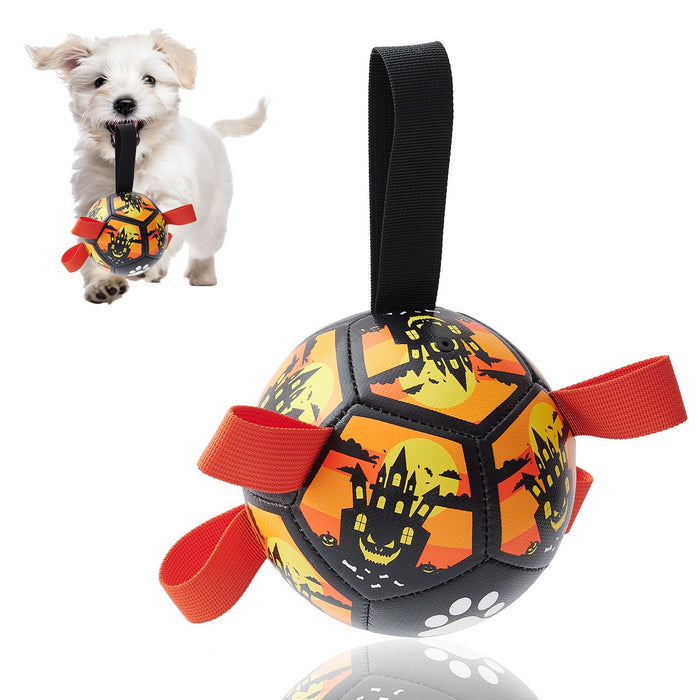 Interactive dog soccer ball with straps for small dogs - essentialdailypicks