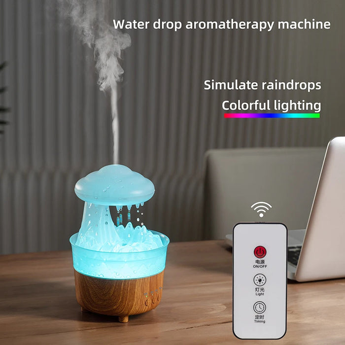 Rain cloud night light humidifier with water drop sound and LED - essentialdailypicks