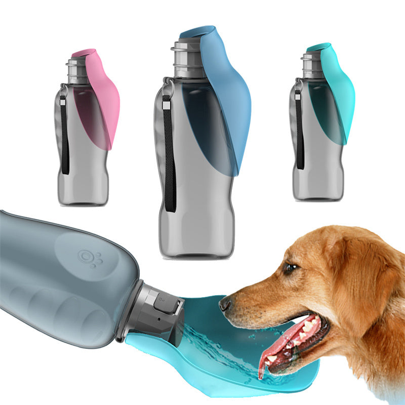 800ml portable dog water bottle with foldable bowl - essentialdailypicks